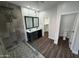 Spa-like bathroom with double vanity and large walk-in shower at 14000 N 94Th St # 1037, Scottsdale, AZ 85260