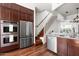 Kitchen with stainless steel appliances and hardwood floors at 4955 E Indian School Rd # 9, Phoenix, AZ 85018