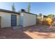 Backyard with storage shed and sand landscaping at 3646 N 69Th Ave # 60, Phoenix, AZ 85033