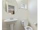 Simple bathroom with pedestal sink, toilet and shower/tub at 2402 E 5Th St # 1429, Tempe, AZ 85288