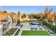 Aerial view of home, pool, and spacious backyard at 20445 E Sunset Ct, Queen Creek, AZ 85142