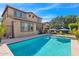 Stunning pool area with a spacious patio and outdoor entertaining space at 3424 E Plum St, Gilbert, AZ 85298