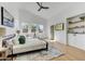 Bright and airy main bedroom with high ceilings and a ceiling fan at 13789 E Geronimo Rd, Scottsdale, AZ 85259