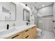 Modern bathroom with double vanity and walk-in shower at 13789 E Geronimo Rd, Scottsdale, AZ 85259