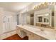 Main bathroom with double sinks and walk-in shower at 8737 W Kimberly Way, Peoria, AZ 85382