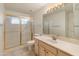 Clean bathroom with shower/tub combo and updated vanity at 8737 W Kimberly Way, Peoria, AZ 85382