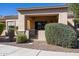 Front view of townhome with covered patio and landscaping at 846 N Pueblo Dr # 110, Casa Grande, AZ 85122