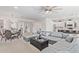 Open living and dining area with gray sectional sofa and a large dining table at 5100 E Rancho Paloma Dr # 2070, Cave Creek, AZ 85331