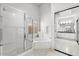 Elegant bathroom with soaking tub, shower, and marble flooring at 9056 E Maple Dr, Scottsdale, AZ 85255