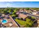 Aerial view of house with pool and backyard at 441 E Saratoga St, Gilbert, AZ 85296