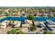 Aerial view of waterfront home in a residential community at 1243 E Artesian Way, Gilbert, AZ 85234