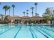 Community lap pool with cabanas and pool deck at 2057 E Marquette Dr, Gilbert, AZ 85234