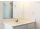 Simple bathroom vanity with single sink and mirror at 2057 E Marquette Dr, Gilbert, AZ 85234