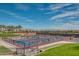 Multiple lighted pickleball courts with surrounding landscaping at 726 E Citrus Hollow Way, Queen Creek, AZ 85140