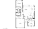 Floor plan showing two bedrooms, two baths and a two car garage at 26404 W Zachary Dr, Buckeye, AZ 85396