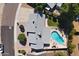 Aerial view showing a single-story home with a private pool at 20820 N 16Th Ave, Phoenix, AZ 85027