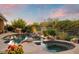 Stunning pool and spa with waterfall feature at 9588 E Preserve Way, Scottsdale, AZ 85262