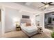 Spacious bedroom with ceiling fan and access to balcony at 7117 E Rancho Vista Dr # 2005, Scottsdale, AZ 85251