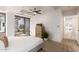 Bright bedroom with large windows and built-in dresser at 7117 E Rancho Vista Dr # 2005, Scottsdale, AZ 85251