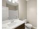 Clean bathroom with single vanity and tub shower combo at 1471 S 239Th Dr, Buckeye, AZ 85326