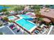 Resort-style pool with lap lanes, spa, and shade structures at 15758 W Edgemont Ave, Goodyear, AZ 85395