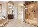 Modern bathroom with walk-in shower, double sinks, and stylish tile at 2554 N Tambor --, Mesa, AZ 85207