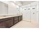 Modern bathroom with double vanity, granite countertop and large walk in shower at 25952 S 224Th Pl, Queen Creek, AZ 85142