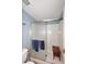 Clean shower stall with sliding glass door and built-in bench at 15626 N 50Th St, Scottsdale, AZ 85254