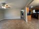 Open living room with views of kitchen and dining area at 3542 E Earll Dr, Phoenix, AZ 85018