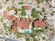 Aerial view of expansive property with pool and multiple buildings at 20567 N 112Th St, Scottsdale, AZ 85255