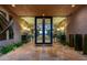 Elegant entryway with glass doors and tile flooring at 9719 E Madera Dr, Scottsdale, AZ 85262