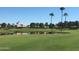 Serene golf course with a pond and lush green landscape at 23817 S Harmony Way, Sun Lakes, AZ 85248