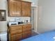 Bedroom with built-in dresser and cabinets offering extra storage at 7750 E Broadway Rd # 761, Mesa, AZ 85208