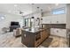 Modern kitchen island with dark countertops and stainless steel appliances at 377 E Windsor Ave # 21, Phoenix, AZ 85004