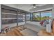 Comfortable bedroom with wood floors and mountain views at 7121 E Rancho Vista Dr # 4004, Scottsdale, AZ 85251