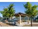 Relaxing gazebo with picnic tables in the community at 41906 W Solitare Dr, Maricopa, AZ 85138