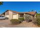 Front view of two-car garage and landscaping at 2029 S Las Palmas --, Mesa, AZ 85202