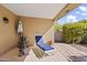 Relaxing patio with lounge chair and exercise bike at 4019 E Calypso Ave, Mesa, AZ 85206
