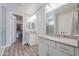 Modern bathroom with double vanity and walk-in shower at 9515 E Rainbow Ave, Mesa, AZ 85212