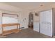 Garage laundry area with washer, dryer and workbench at 2101 S Meridian Rd # 172, Apache Junction, AZ 85120