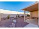 Landscaped backyard with cactus, gravel, and a flagstone path at 2101 S Meridian Rd # 172, Apache Junction, AZ 85120