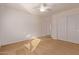 Spacious bedroom with double door closet and ceiling fan at 2101 S Meridian Rd # 172, Apache Junction, AZ 85120