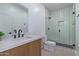 Modern bathroom with walk-in shower and stylish vanity at 22474 S 199Th Cir, Queen Creek, AZ 85142