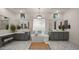 Spa-like bathroom with freestanding tub and double vanities at 6429 S Honor Ct, Gilbert, AZ 85298