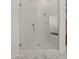 Large walk-in shower with glass enclosure and built-in seat at 6429 S Honor Ct, Gilbert, AZ 85298