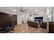 Finished basement with projector, screen, and comfortable seating at 6429 S Honor Ct, Gilbert, AZ 85298