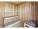 Relaxing wooden sauna with bench seating and heater at 7180 E Kierland Blvd # 314, Scottsdale, AZ 85254