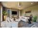 Cozy indoor patio with fireplace and comfortable seating at 37200 N Cave Creek Rd # 1126, Scottsdale, AZ 85262