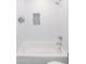 Shower stall with white subway tile and niche at 7544 E Mckinley St, Scottsdale, AZ 85257