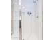 Clean shower with white tile and glass enclosure at 7544 E Mckinley St, Scottsdale, AZ 85257
